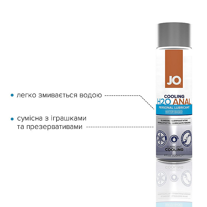 Анальная смазка JO ANAL H2O — COOLING (120 мл) охлаждающая, на водной основе
