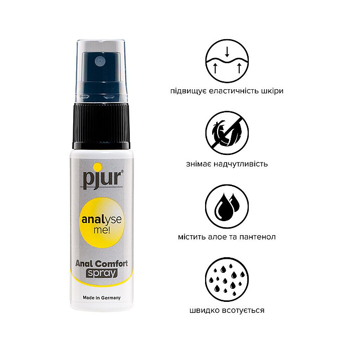 Расслабляющий анальный спрей pjur analyse me! Spray 20 мл, с пантенолом и алоэ, концентрированный
