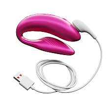 Смарт-вибратор для пар We-Vibe Chorus Cosmic Pink, сенсорное управление вибрациями сжатием пульта