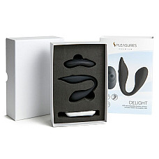 Двойной вибратор S Pleasures Premium Delight, черный, для клитора и точки G, 10 режимов