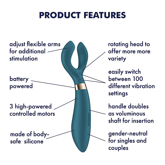 Вибратор для пар Satisfyer Endless Fun Battery Series, три мотора, многофункциональный