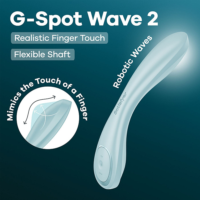 Вібратор Satisfyer G-Spot Wave 2 Ice Blue, імітує доторкання пальця