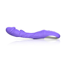 Вибратор точки G с вагинальным отростком Good Vibes Only – Flax Vibrating Dildo with G-Spot Stimulator