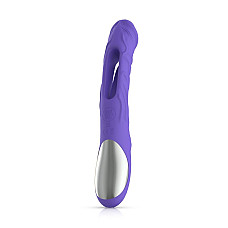 Вибратор точки G с вагинальным отростком Good Vibes Only – Flax Vibrating Dildo with G-Spot Stimulator