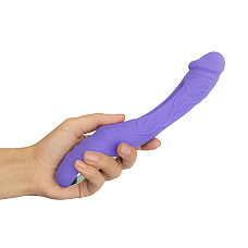 Вибратор точки G с вагинальным отростком Good Vibes Only – Flax Vibrating Dildo with G-Spot Stimulator