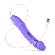 Вибратор точки G с вагинальным отростком Good Vibes Only – Flax Vibrating Dildo with G-Spot Stimulator