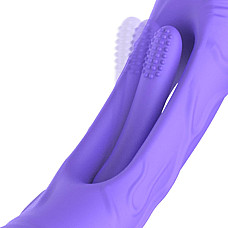 Вибратор точки G с вагинальным отростком Good Vibes Only – Flax Vibrating Dildo with G-Spot Stimulator