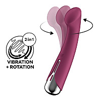 Вибратор с ротацией Satisfyer Spinning G-Spot 1 Red, плоская площадка для стимуляции точки G