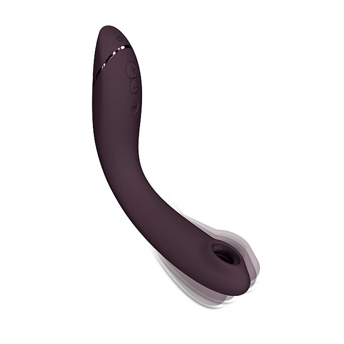 Вакуумный стимулятор для точки G и клитора с вибрацией Womanizer OG Aubergine, 12 уровней, 3 режима