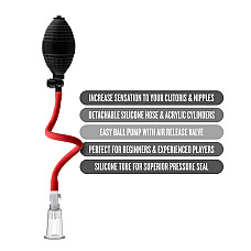 Вакуумная помпа для клитора Blush Temptasia – Beginner's Clitoral Pumping System, механическая, груша