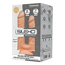 Фалоімітатор подвійний SilexD Double Gusto Flesh (Model 1 size 8" & 7"), двошаровий, силікон + Silex