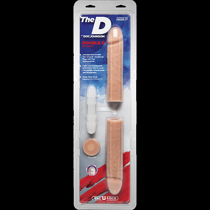 Фаллоимитатор двойной Doc Johnson The D - Double D - 16 Inch - ULTRASKYN, диаметр 4,4см, Vack-U-Lock