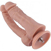 Двойной фаллоимитатор для секс-машин Hismith Double Penetrator, 9.8″, KlicLok и присоска