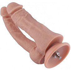 Двойной фаллоимитатор для секс-машин Hismith Double Penetrator, 9.8″, KlicLok и присоска
