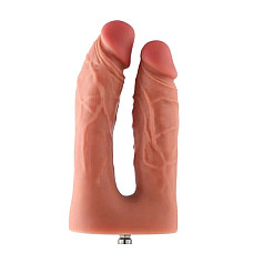 Двойной фаллоимитатор для секс-машин Hismith Silicone Double Penetrator Dildo, система KlicLok