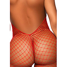 Бодістокінг Leg Avenue Racer neck bodystocking Red