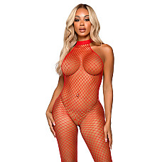 Бодістокінг Leg Avenue Racer neck bodystocking Red