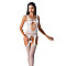 Бодістокінг Passion BS057 white, комбінезон, імітація панчіх і пояса
