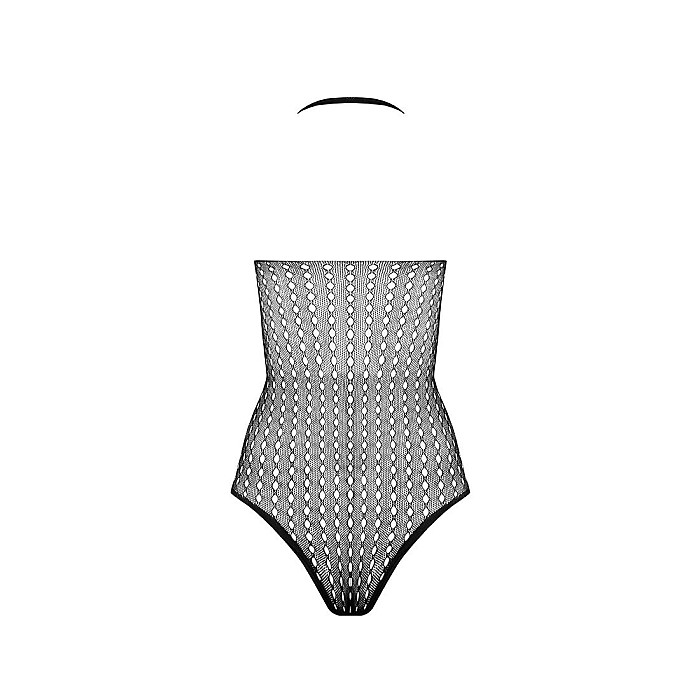 Бодістокінг з декольте Passion BS088 black, імітація корсетної шнурівки