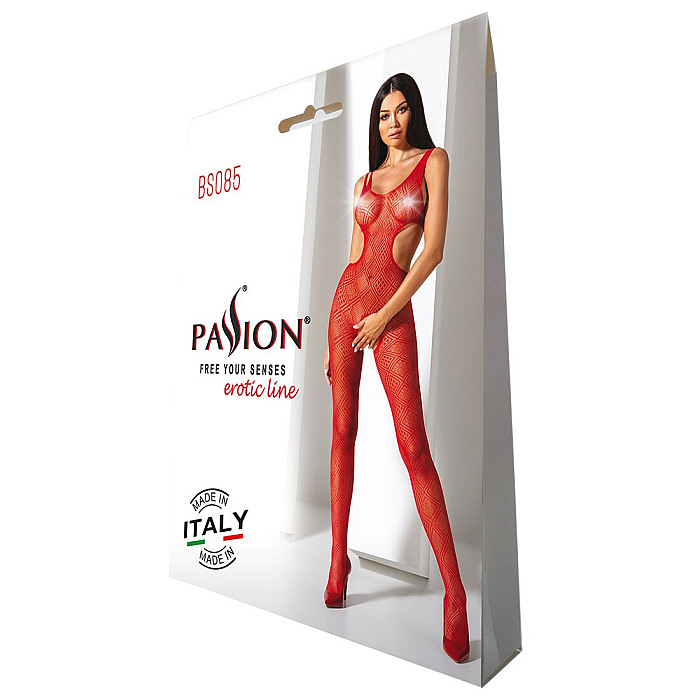 Эротический бодистокинг с рисунком Passion BS085 red