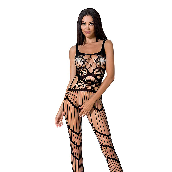 Бодістокінг Passion BS058 black, комбінезон, дуже повітряний