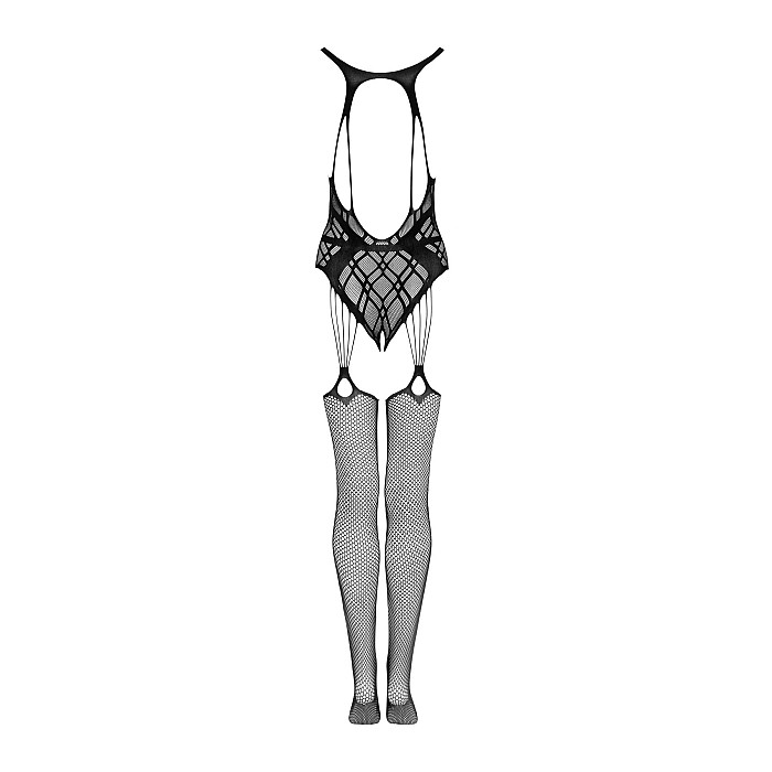 Бодістокінг Obsessive Bodystocking G324 XL/XXL black, силуетний малюнок