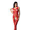 Бодістокінг Passion BS061 red, комбінезон, імітація панчіх