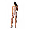 Ажурна мінісукня на тонких бретелях Passion BS096 One Size, white, плетіння на грудях