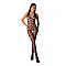 Бодістокінг з плетінням на животику Passion BS100 One Size, black, декоративний шов, з доступом