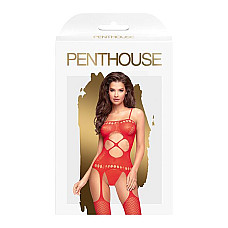 Бодістокінг з вирізом на животику Penthouse - Hot Nightfall Red XL