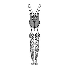 Ажурный бодистокинг под паутину Obsessive Bodystocking G325 black S/M/L, черный, комбинезон