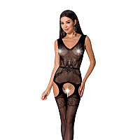 Сітчастий бодістокінг Passion BS062 One Size, Black, комбінезон, імітація панчіх, відкритий доступ