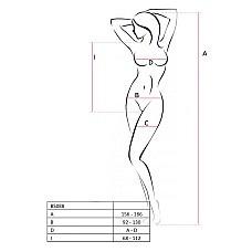 Бодістокінг з декольте Passion BS088 white, імітація корсетної шнурівки