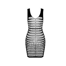 Бодістокінг-сукня з відкритими грудями Passion BS092 black