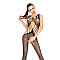 Бодистокинг Passion BS030 black, комбинезон, имитация топа и леггинсов
