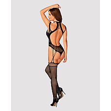 Ажурный бодистокинг с отверстиями Obsessive Bodystocking G327 black S/M/L, комбинезон, с доступом