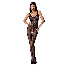 Бодістокінг Passion BS069 black, комбінезон, імітація панчох і боді