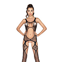 Бодистокинг Passion BS039 black, комбинезон, имитация чулок