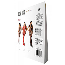 Бодістокінг з плетінням на животику Passion BS100 One Size, white, декоративний шов, з доступом