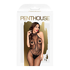 Бодістокінг з високим мереживним коміром Penthouse - First Lady Black XL