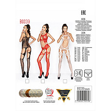 Бодистокинг Passion BS039 red, комбинезон, имитация чулок