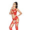 Бодістокінг Passion BS039 red, комбінезон, імітація панчіх