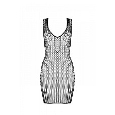 Мінісукня з вертикальним візерунком Passion BS097 One Size, white, плетіння з боків