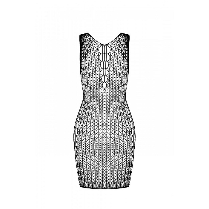Мінісукня з вертикальним візерунком Passion BS097 One Size, white, плетіння з боків