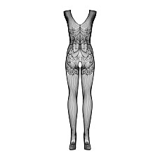Бодістокінг Obsessive Bodystocking F234 S/M/L, абстрактний малюнок, глибоке декольте