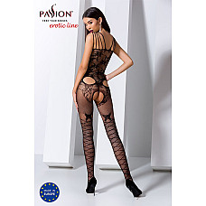 Ажурный бодистокинг с интимными вырезами Passion BS076 black