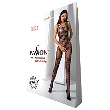 Ажурный бодистокинг с интимными вырезами Passion BS076 black