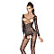 Бодістокінг Passion BS031 black, комбінезон з відкритими грудьми