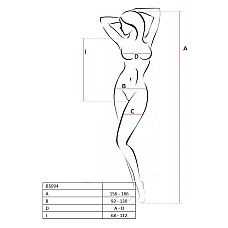 Бодистокинг с имитацией корсетной шнуровки Passion BS094 One Size, white, цветочный узор, с доступом