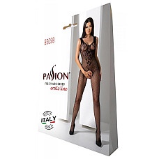 Бодистокинг с крыльями Passion BS098 One Size, black, средняя сетка, открытый доступ